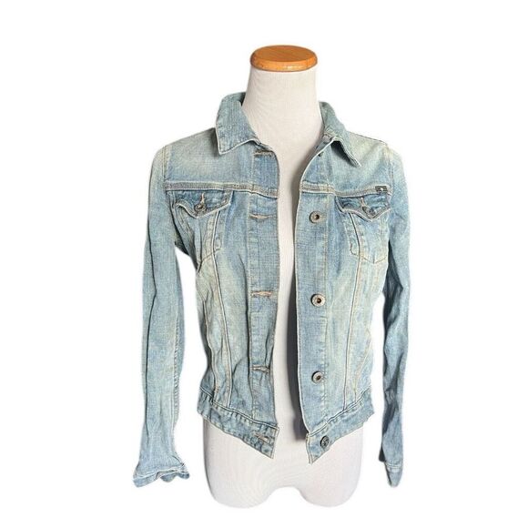 Womens Lucky Brand Dixie Embroidered Back Patch Denim Jean Jacket - Sz S - Picture 4 of 5